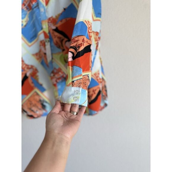 Milk & Honey Womens Blouse Top Fashionista Graphic Print-Button Front Size M - Picture 3 of 14